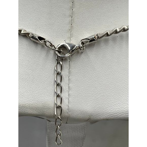 Milor Italy Sterling Silver Serpentine 8.2g Twisted Snake Torque Chain Necklace - Picture 9 of 12